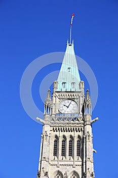Clock tower of Ottawa Parliament Building, Canada photo