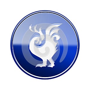 Cock Zodiac icon blue..