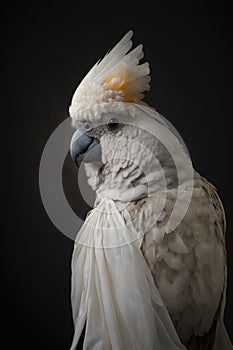 Cockatoo wearing a veil