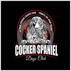Cocker Spaniel - vector illustration for t-shirt, logo and template badges