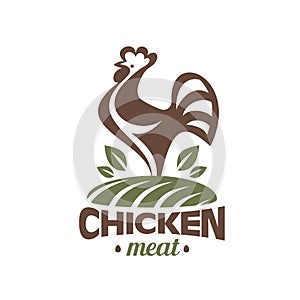 Cockerel and chicken logo template photo