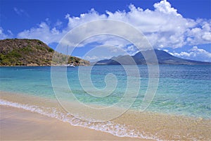 Cockleshell beach in St Kitts, Caribbean