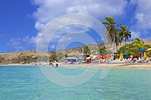 Cockleshell beach in St Kitts, Caribbean