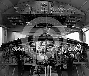In the cockpit of the aircraft