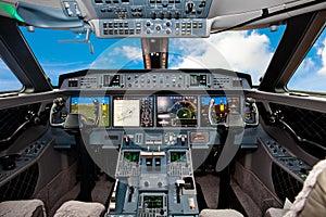 The cockpit of the aircraft