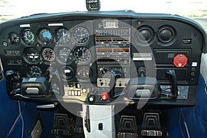 Cockpit of airplane