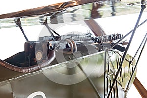 Cockpit of a biplane from the First World War