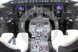 Cockpit and board of an airplane