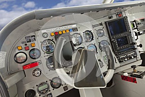 Cockpit of a Cessna Airplane.