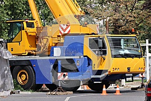 Cockpit of a crane vehicle