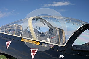 Cockpit of a Hawk jet plane