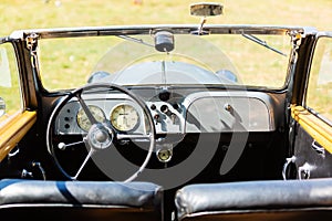 Cockpit of a historical car