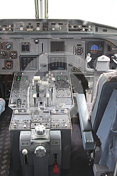 Cockpit of a KLM Cityhopper,Schiphol Airport,Holland