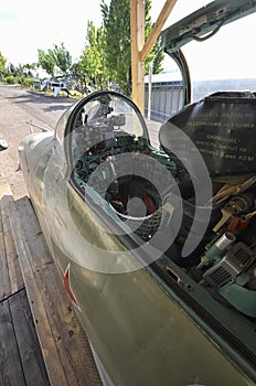 The cockpit of the Mig-21 fighter