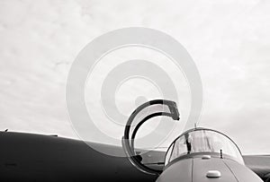 Cockpit of military fighter plane