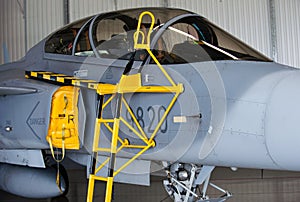Cockpit of military jet