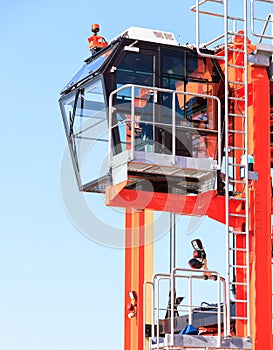 Cockpit of modern crane