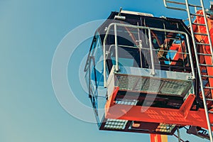 Cockpit of modern crane