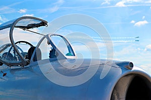 Cockpit of an old airplane