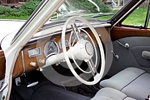 Cockpit of a old car - oldtimer - from the sixties