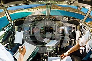Cockpit on tropical beach