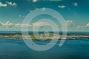 Cockpit view during approach into Copenhagen International Airport,