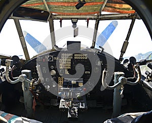 Cockpit view of the old retro plane