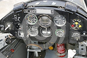 Cockpit of Zlin Z-126 aircraft