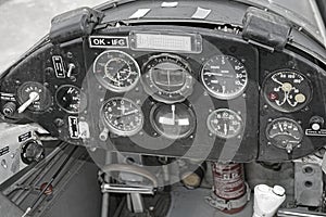 Cockpit of Zlin Z-126 aircraft