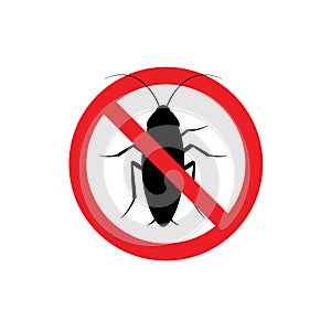 Cockroach anti bug insect vector sign. Fumigation cockroach control illustration logo design photo