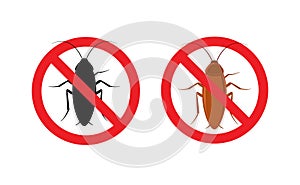 Cockroach anti bug insect vector sign. Fumigation cockroach control illustration logo design photo