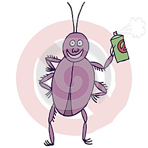 Cockroach and bugspray