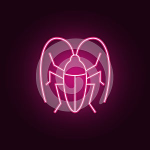 cockroach icon. Elements of pest control and insect in neon style icons. Simple icon for websites, web design, mobile app, info