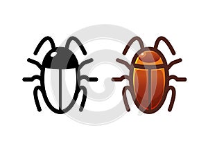 Cockroach icon. Isolate object.
