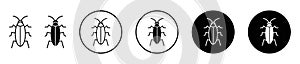 Cockroach icon vector set on white background