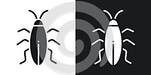 Cockroach icon vector set on white background