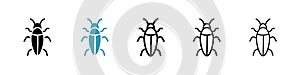 Cockroach icon vector set on white background