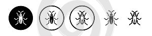 Cockroach icon vector set on white background