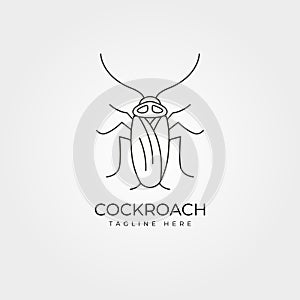 Cockroach insect line art logo vector symbol illustration design