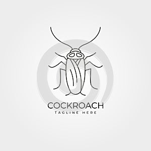 Cockroach insect line art logo vector symbol illustration design photo