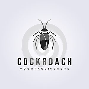 cockroach insect vintage pest logo vector illustration design