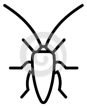 Cockroach linear icon. Pest symbol. Entomology sign photo