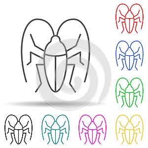 cockroach multi color style icon. Simple thin line, outline  of pest control and insect icons for ui and ux, website or