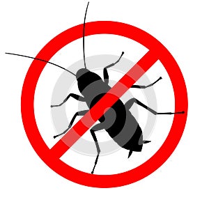 Cockroach in the prohibition sign