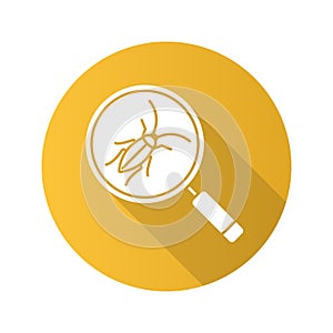 Cockroach searching flat design long shadow glyph icon