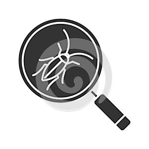 Cockroach searching glyph icon
