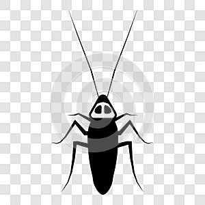 Cockroach silhouette, insect roach and bug species, vector. Biology or zoology and pest animal creatures, Eps 10