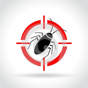 Cockroach target icon concept