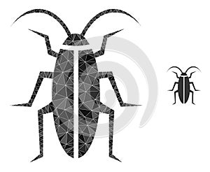 Cockroach Triangle Lowpoly Flat Icon