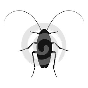 Cockroach vector logo in flat design. Black icon of cockroach